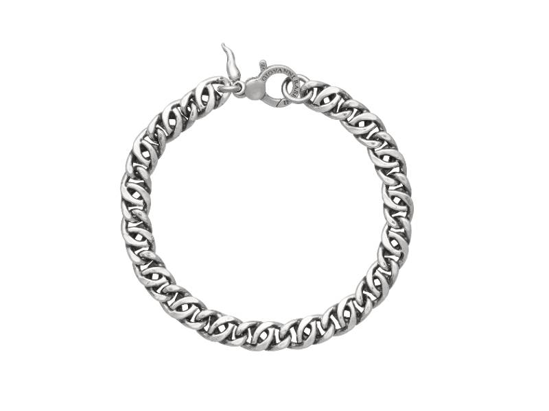 MEN'S SILVER BRACELET DOUBLE CURB GIOVANNI RASPINI 11345L